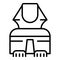 Egyptian sphinx in front icon, outline style