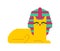 Egyptian sphynx cat pixel art. Pixelated Egypt pet. 8 bit vector illustration