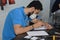 Egyptian Students wearing masks and taking final year exams with precautionary and strict measures amid coronavirus pandemic