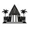 Egyptian Temple Icon, African Palace Isolated, Ancient Silhouette, Historical Egyptian Castle Minimal Design