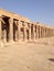 Egyptian temple stone columns with shadows