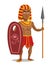 Egyptian warrior holding shield and spear.