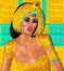 Egyptian woman, beads, beauty and gold in our digital art fantasy scene.