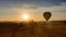 Egytian staffs collecting balloon after tourist attraction ride