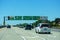 Ehicle traffic on northbound highway 101 at interstate 85. Overhead highway road sign showing directions to San Francisco,