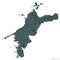 Ehime, prefecture of Japan, on white. Administrative