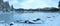 Eibsee lake (Germany) winter panorama.