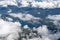 Eibsee view from Zugspitze cable car with morning fog clouds in Germany