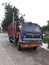 A Eicher Truck is standed next to the canal