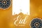 Eid adha golden card with decorative elements
