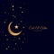Eid Al Adha beautiful golden moon and star greeting