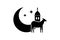 Eid Al Adha creative design\\\' Minimalist Vector Illustration Silhouetted on white background