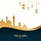 Eid-al-adha, eid qurban mubarak greeting wish poster with pattern background, vector illustration