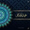 Eid Al Adha greeting design card with luxury mandala geometric background and arabic calligraphy