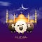 Eid-Al-Adha, Islamic festival of sacrifice with illustration of