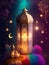 Eid-al-Adha Lantern with the magic light on it