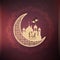 Eid Al Adha mubarak crescent moon artistic background design