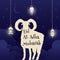 Eid Al-Adha Mubarak poster with ram sheep, religious Muslim holiday card