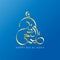 Eid al adha typography design with arabic calligraphy vintage elegant design. in english is translated : Blessed Eid Al Adha