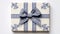 Eid Al-fitr Gift Package: Ornate Cross-stitch Paper With Blue Bow