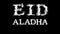 Eid AlAdha cloud text effect black isolated background