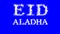 Eid AlAdha cloud text effect blue isolated background