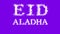 Eid AlAdha cloud text effect violet isolated background