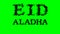 Eid AlAdha smoke text effect green isolated background