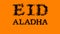 Eid AlAdha smoke text effect orange isolated background