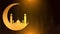 Eid Mubarak Animated Motion Graphics with Moon and Masjid with Islamic Green Mandala Background.