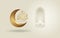 Eid mubarak arabic calligraphy greeting design islamic line mosque dome with crescent moon