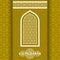 Eid Mubarak Background. Islamic Arabic window. Greeting card