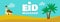 Eid mubarak  banner cartoon