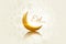 Eid mubarak beautiful greeting with decorative moon