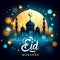 Eid mubarak, card to celebrate happy eid al-fitr