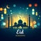 Eid mubarak, card to celebrate happy eid al-fitr