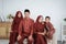 Eid Mubarak concept,asian family wearing Malay traditional clothes