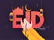 Eid Mubarak festival celebration poster or banner design with illustration of hand in prayer (Namaz) pose on retro purple