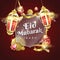 Eid Mubarak with Gold Elements on Glass Morphism