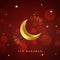 Eid mubarak golden moon festival card design