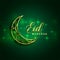 Eid mubarak golden moon and sparkles green background