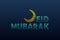 Eid Mubarak handwritten lettering. Vector template