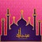 Eid Mubarak Happy Eid background with Islamic Mosque