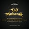 Eid Mubarak Luxury gold editable text effect Premium Vector