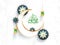 Eid Mubarak poster or banner design with crescent moon, mandala flowers and hanging arabic lantern illustration on white abstract