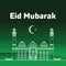 Eid Mubarak, Ramadan greeting card vector illustration.