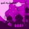 Eid Mubarok Greeting with purple color background