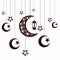 Eid and ramadan mubarak greeting card with lantern and moon