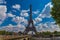 Eifel tower view with cloud sky on background