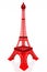 Eiffel Tower 3D render on white backgroun